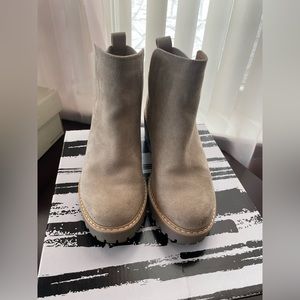 Platform suede ankle boots